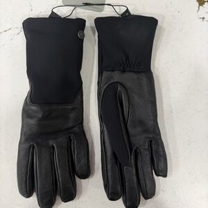 Black Leather womens Gloves